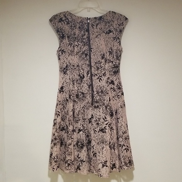 Danny & Nicole Black and Cream Floral Mini Dress - Picture 2 of 8